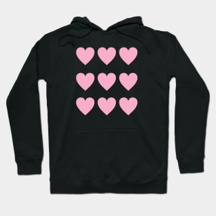 9 light pink hearts for Valentines day Hoodie